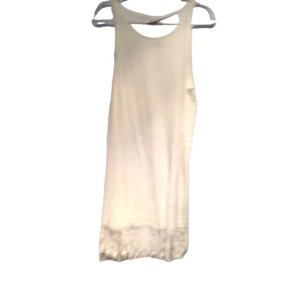 Some Days Lovin Womens Dress/Cover-up SL21171 Lace Skull Fringe Hem White Thin B